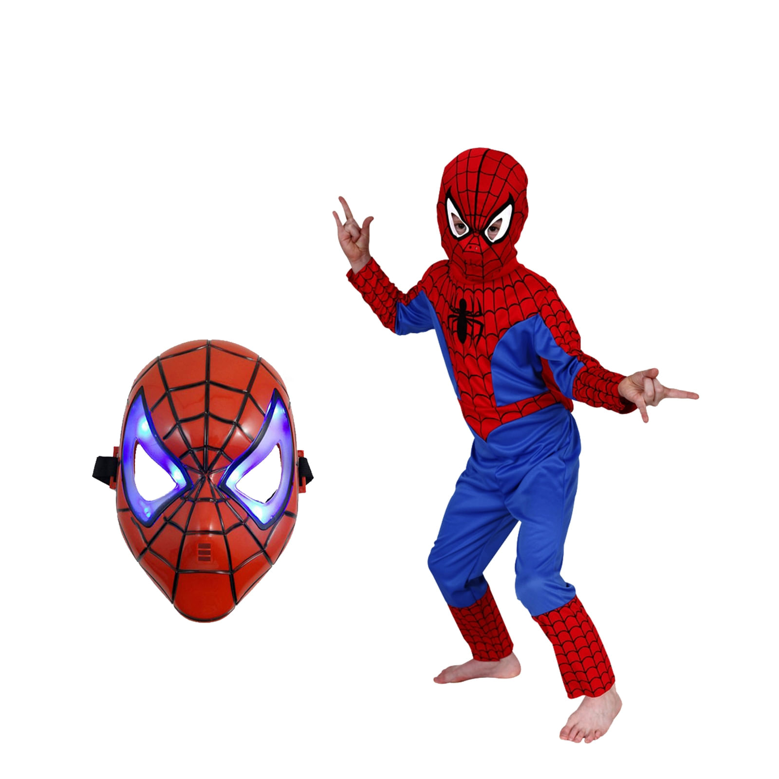 Set costum Spiderman marimea L si masca LED