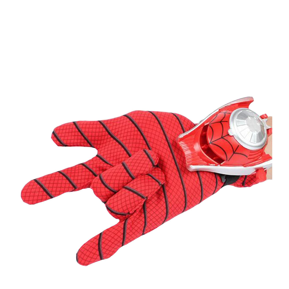 Set costum Spiderman cu muschi, pentru 7-9 ani, 2 lansatoare si masca plastic LED, rosu - 3 | YEO