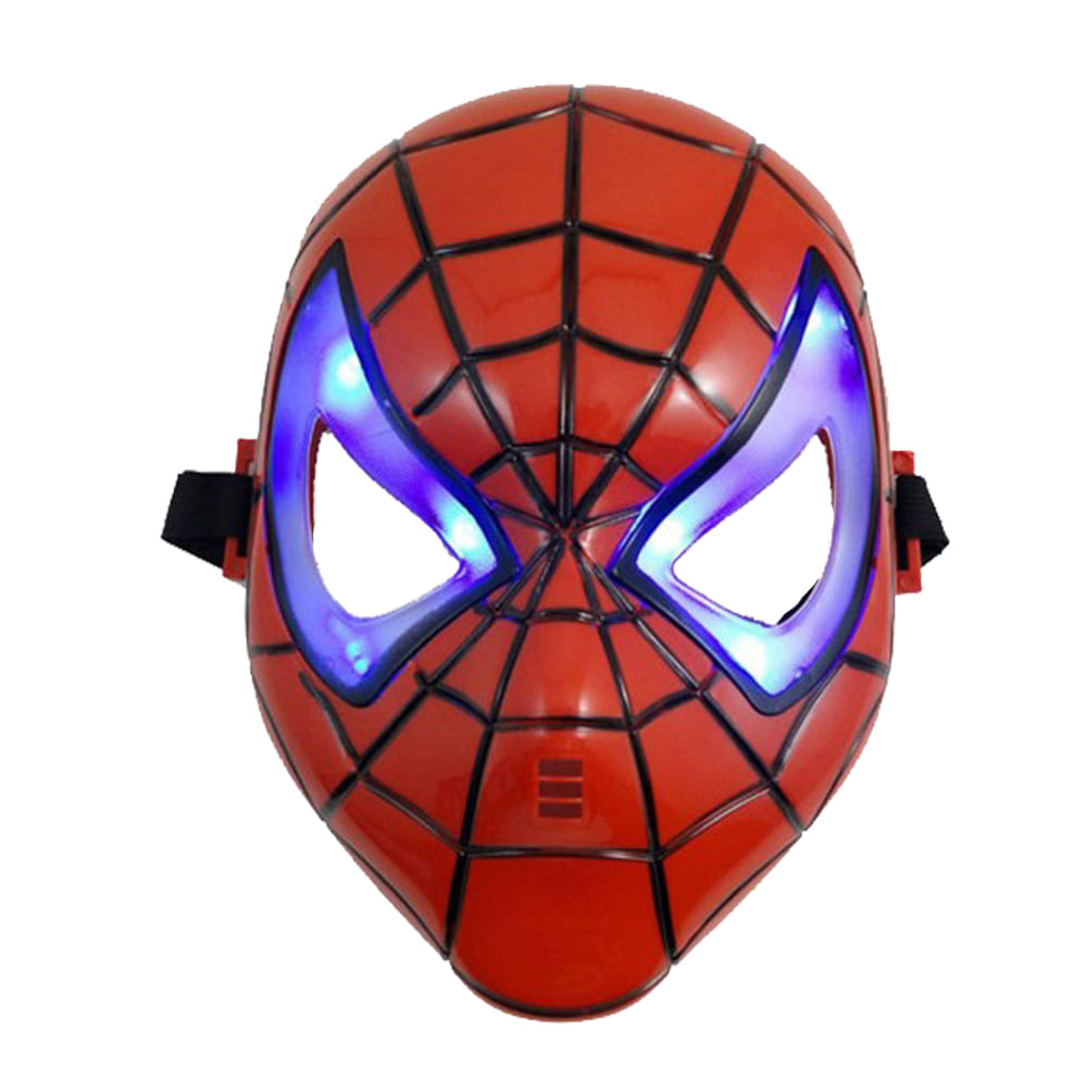 Set costum Spiderman cu muschi, pentru 5-7 ani, 2 lansatoare si masca plastic LED, rosu - 4 | YEO