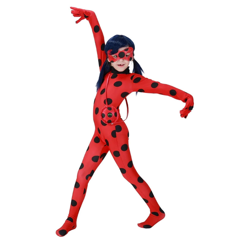 Costum clasic Buburuza Miraculoasa Ladybug pentru fata 110-120 cm 5-7 ani