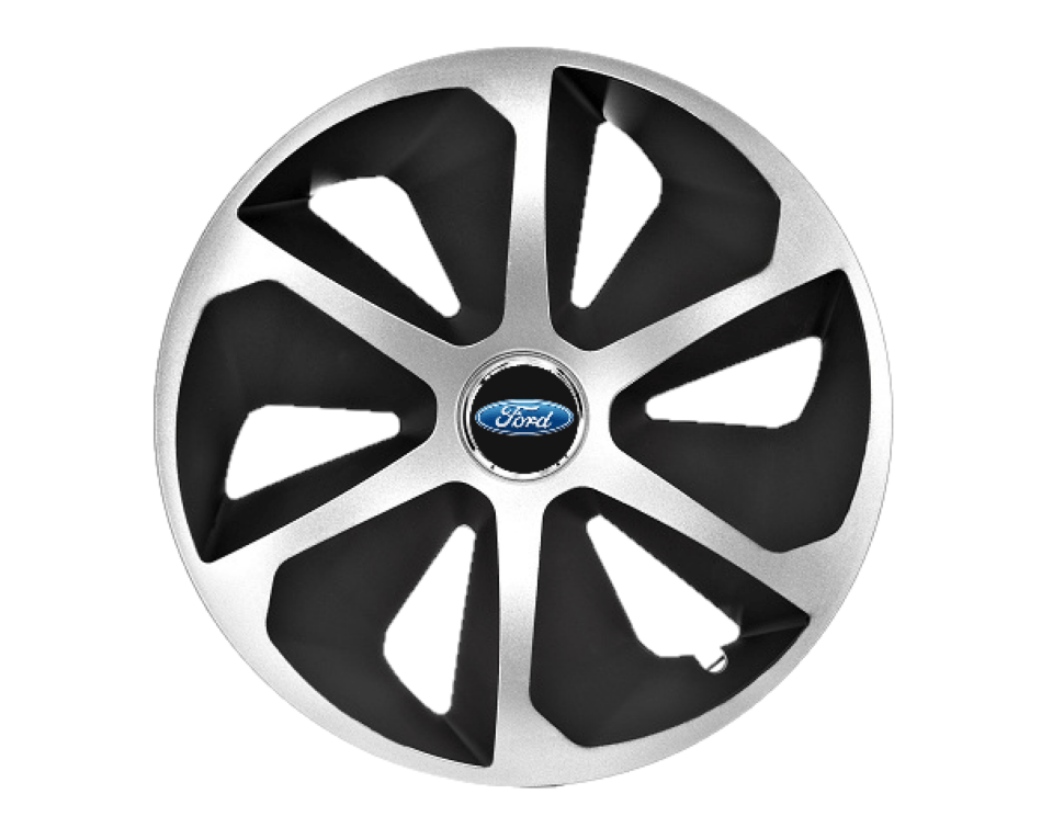 Set 4 capace roti Roco dual crom R16 pentru gama auto Ford