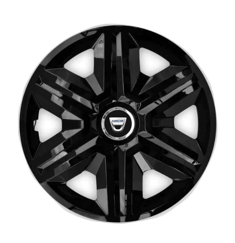 Set 4 capace roti Hubcaps fast black R16 pentru gama auto Dacia