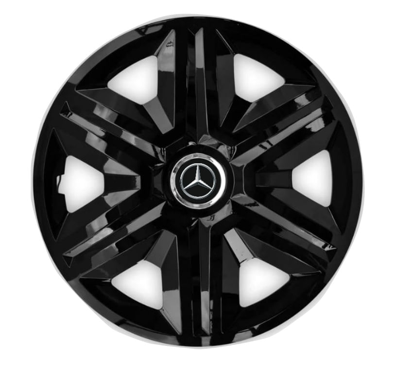 Set 4 capace roti hubcaps fast black R15 pentru gama auto Mercedes-Benz