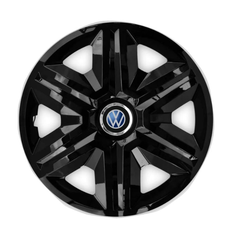 Set 4 capace roti hubcaps fast black R15 pentru gama auto VW