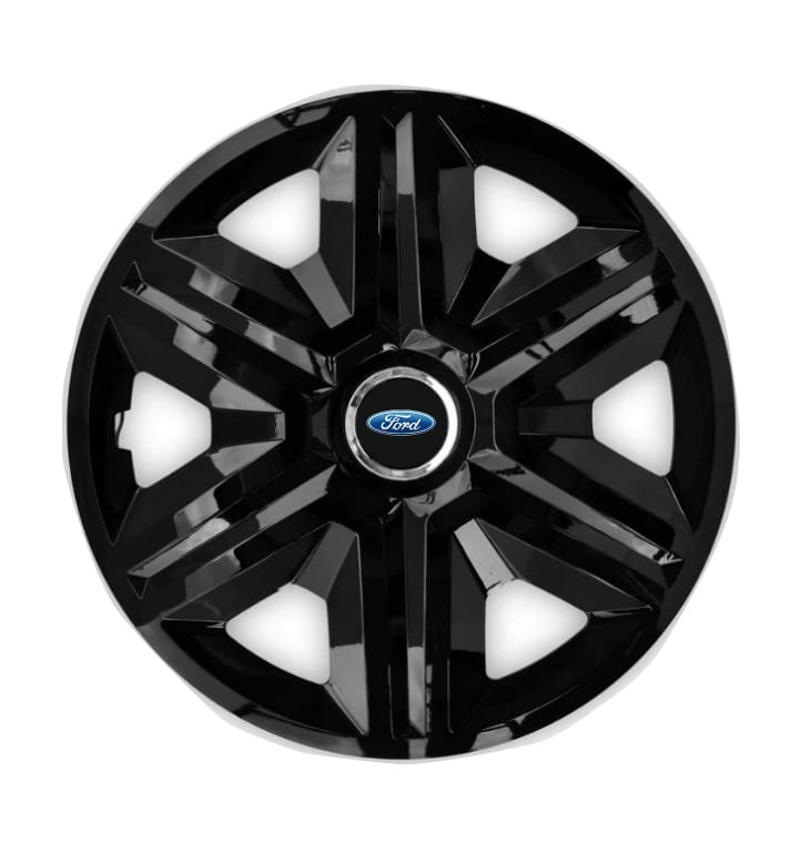 Set 4 capace roti Hubcaps fast black R15 pentru gama auto Ford