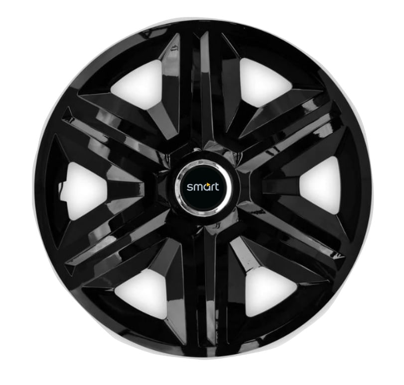 Set 4 capace roti hubcaps fast black R15 pentru gama auto Smart