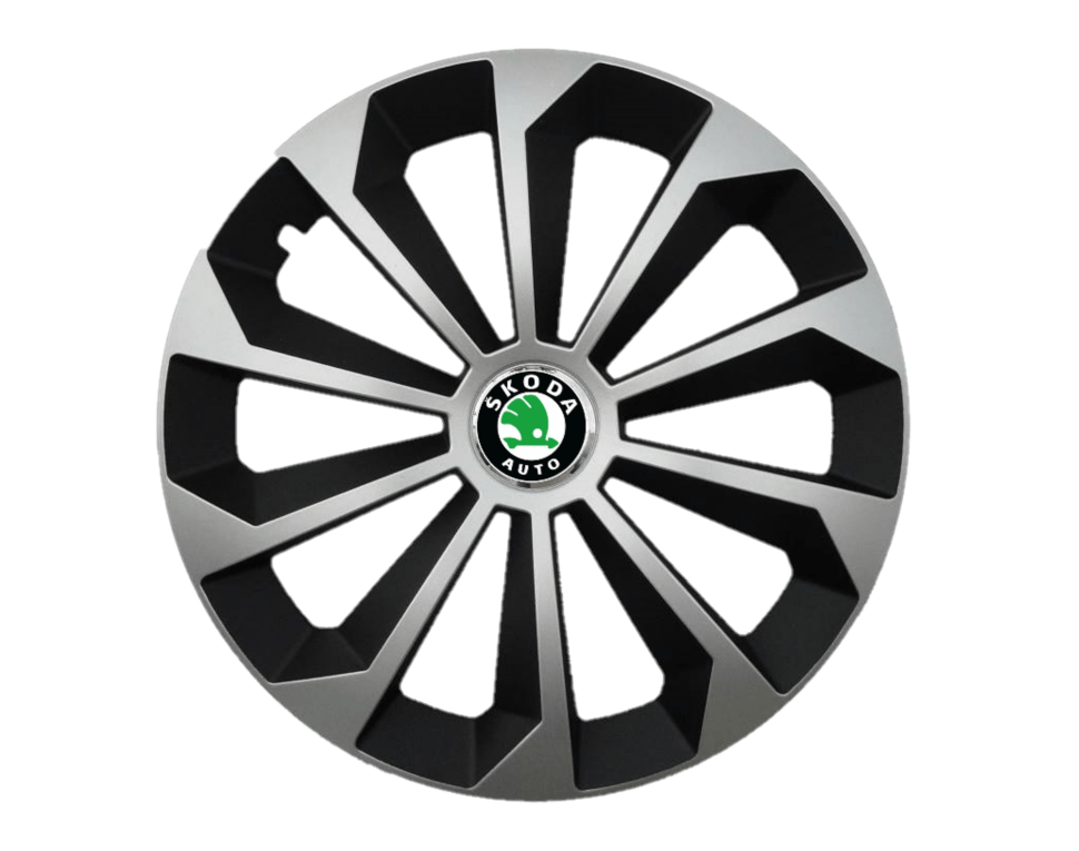 Set 4 capace roti Fame II cu inel R15, pentru gama auto Skoda