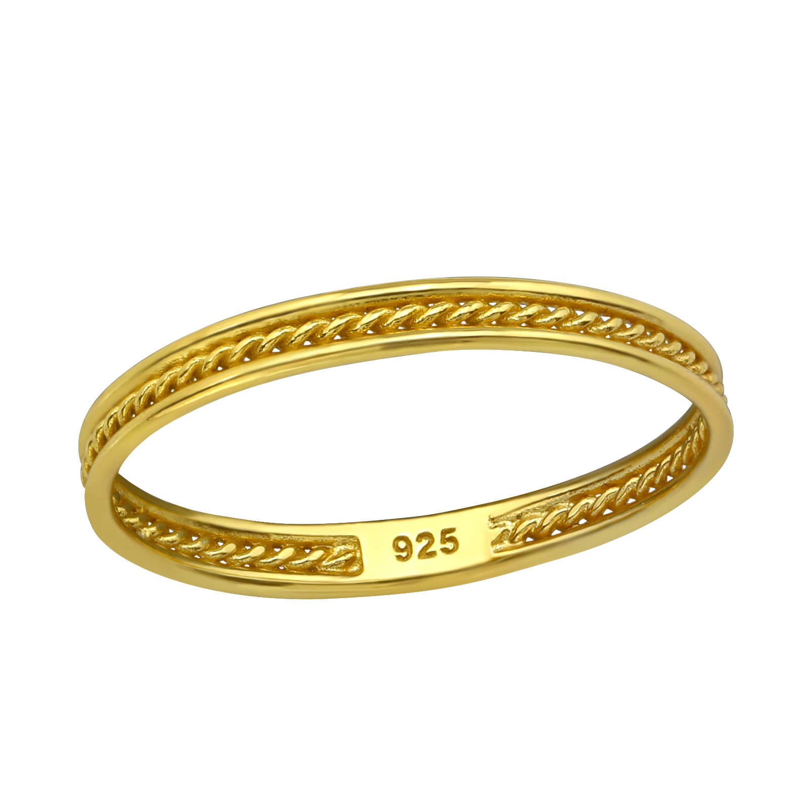 Inel argint placat cu aur 18K, franghie, marimea 52, BV39168