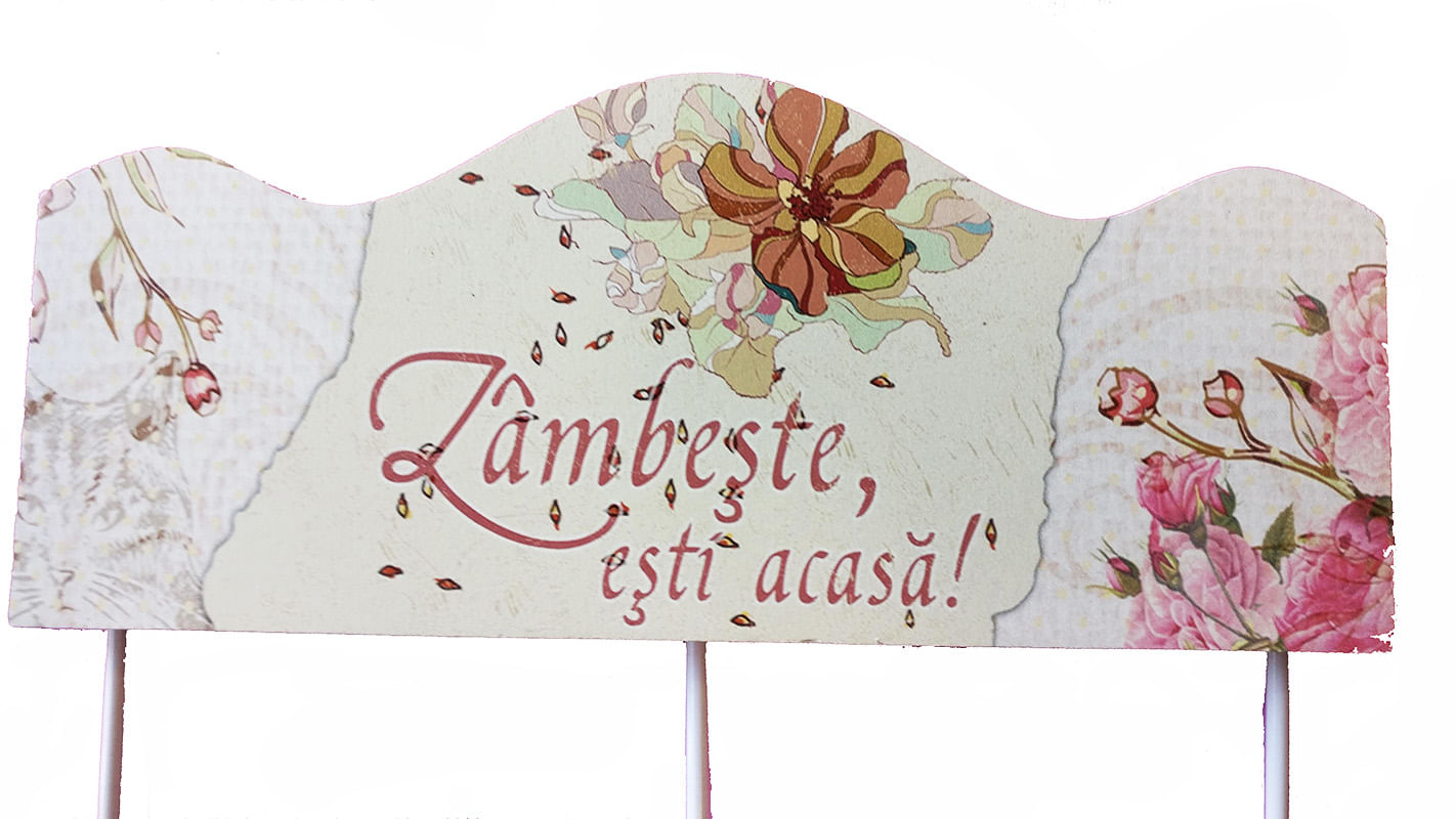 Cuier cu 3 agatatori, Zambeste esti acasa, 22 cm, 728A — imaginea 2