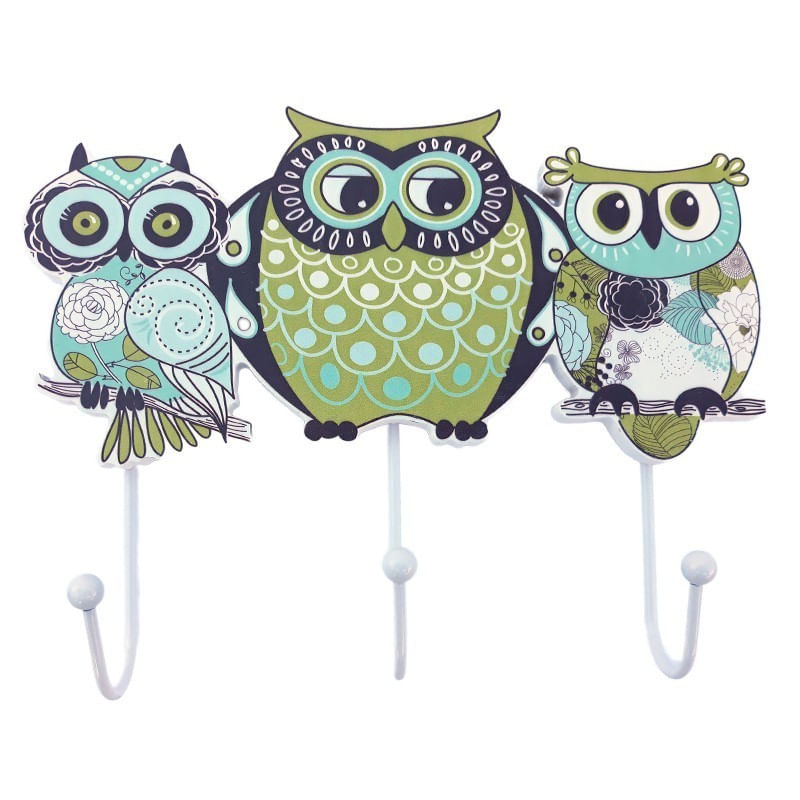 Cuier de de perete, Bufnite, 3 agatatori, 24 cm, 1044GX-1 — imaginea 2