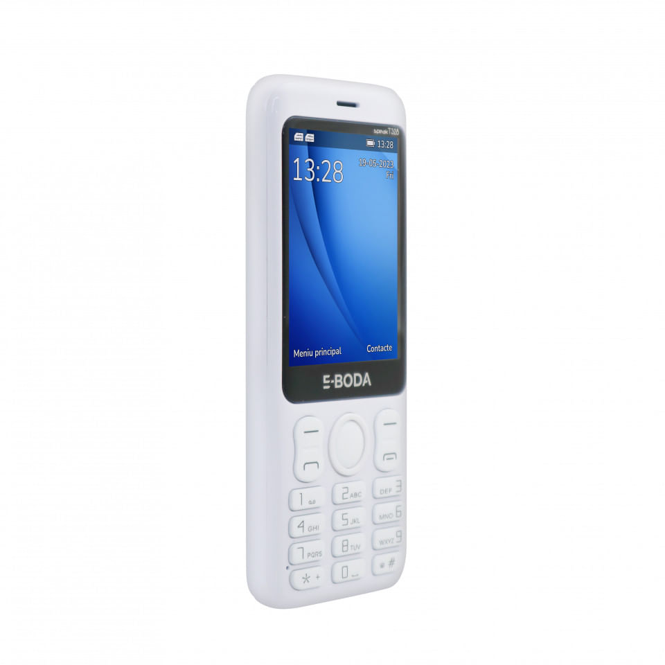 Barphone Telefon Mobil E-Boda Speak T328, 32 MB RAM, Memorie pana la 8 GB cu MicroSD card, Dual Sim, Alb - 1 | YEO