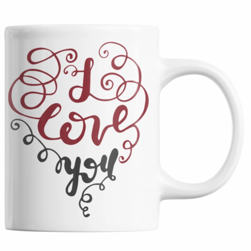 Cana cadou pentru iubit de ziua indragostitilor, Priti Global, cu mesaj de dragoste "I LOVE YOU", 300 ml
