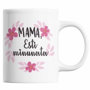la multi ani mama de 8 martie mesaje Cana pentru ziua Mamei sau ziua Femeii, 8 Martie, imprimata cu flori si mesaj de dragoste "MAMA, Esti minunata", 300 ml