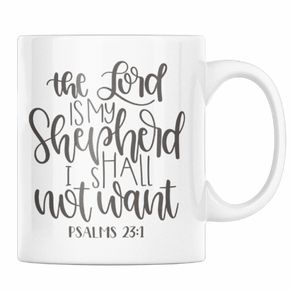 voi binecuvanta pe domnul in orice vreme Cana cafea cu mesaj biblic "Domnul este Pastorul meu: nu voi duce lipsa de nimic", Psalmi 23:1, 300 ml