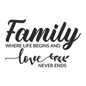 family where life begins and love never ends Sticker mesaj familie, Priti Global, Family - where life begins and love never ends, negru, 57 x 90