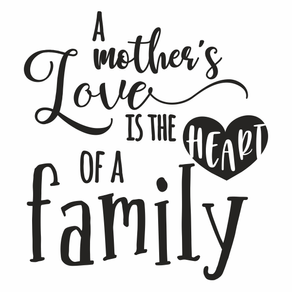 felicitari de ziua de nastere a mamei Sticker decorativ perete, cadou de ziua mamei, pentru familie, Priti Global, A mother's Love is the Heart of a family, negru, 57 x 62