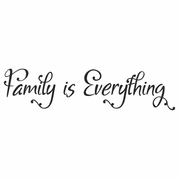 Sticker decorativ perete, pentru familie, Priti Global, family is everything, negru, 119 x 30