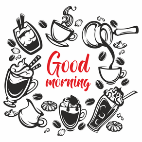 mesaje de buna dimineata haioase pentru prieteni Sticker faianta bucatarie, cu textul "buna dimineata", negru-rosu, 57 x 60