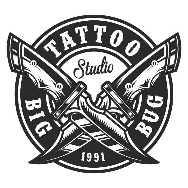 Sticker pentru perete, pentru salon / studio de tatuaje, tatto studio big bug, negru, 57 x 61