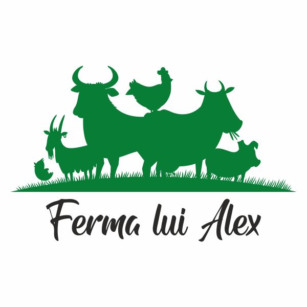 Sticker personalizabil cu numele copilului, Priti Global, cu animale, ovine si bovine, negru-verde, 57 x 93