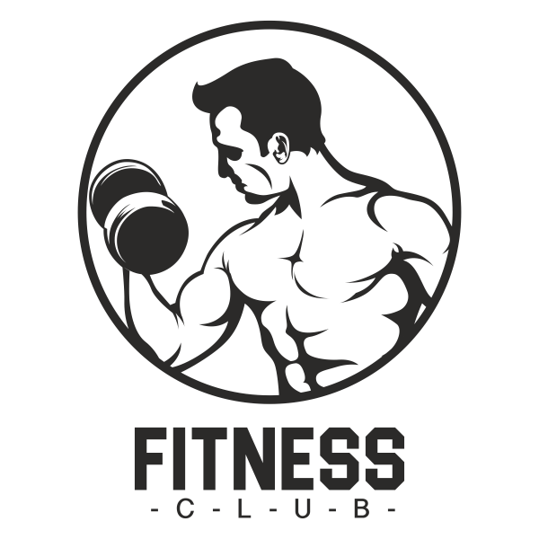 Sticker pentru sala, fitness club, negru, 57 x 74