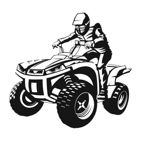 Sticker cu atv, decorativ, pentru perete, negru, 57 x 60