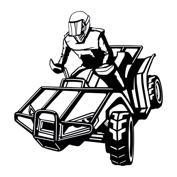 Sticker pentru perete, cu atv, negru, 57 x 60