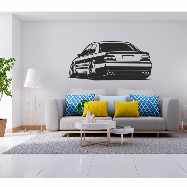 Sticker decorativ, pentru iubitorii de masini, negru, 117 x 54