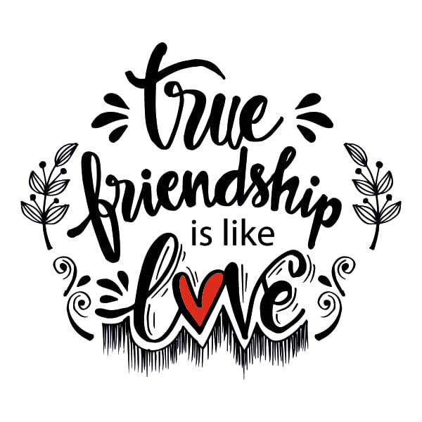 Sticker pentru perete, true friendship is like love, negru-rosu, 57 x 65