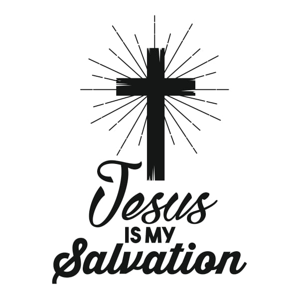 Sticker crestin pentru perete, Jesus is my Salvation, negru, 57 x 78