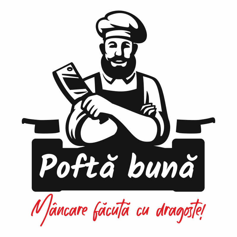 Sticker pentru gatit, bucatarie, pofta buna, negru-rosu, 97 x 87