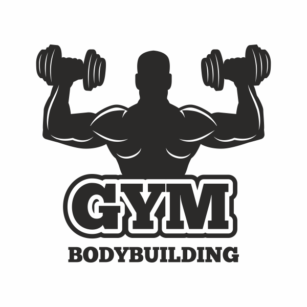 Sticker pentru perete, gym bodybuilding, negru, 57 x 61