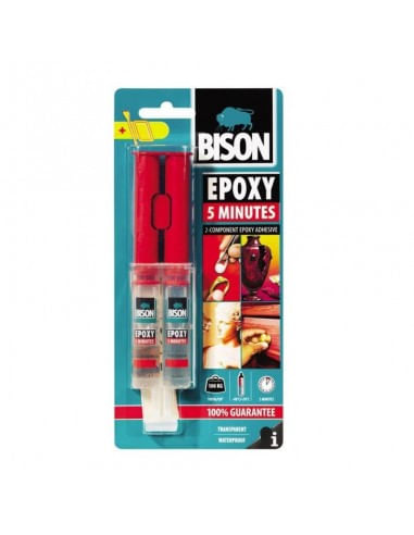 Adeziv metal de reparare, bicomponent rapid BISON Epoxy 5min 2x12ml