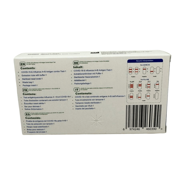 Test rapid combo Covid-19, Gripa Tip A si Tip B, Safecare, pachet cu 2 bucati - 1 | YEO