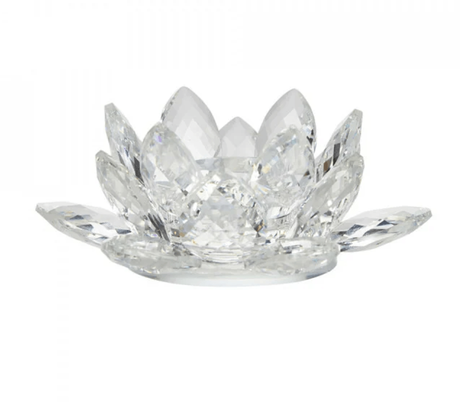 Suport lumanare cristal Lotus, 14.5 x 5.5 cm