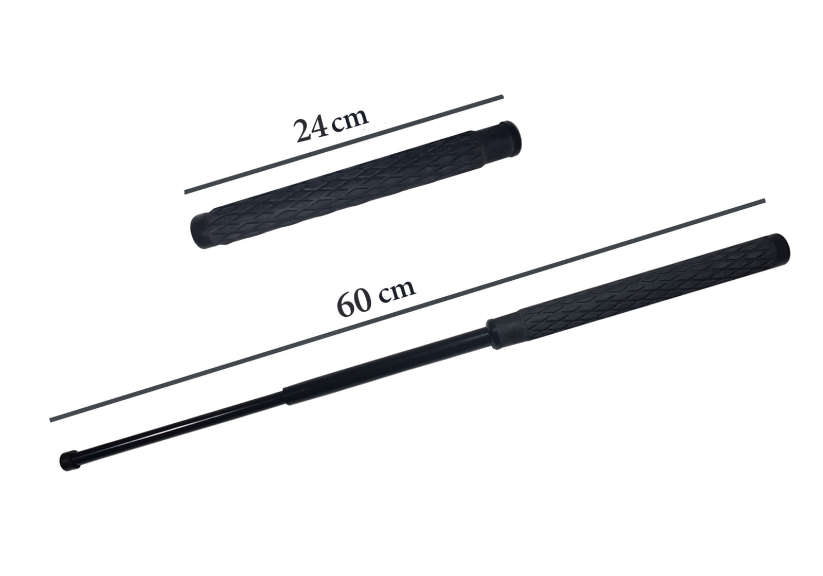 Baston telescopic din otel, negru, 60 cm, 3 sectiuni, husa cadou - 2 | YEO