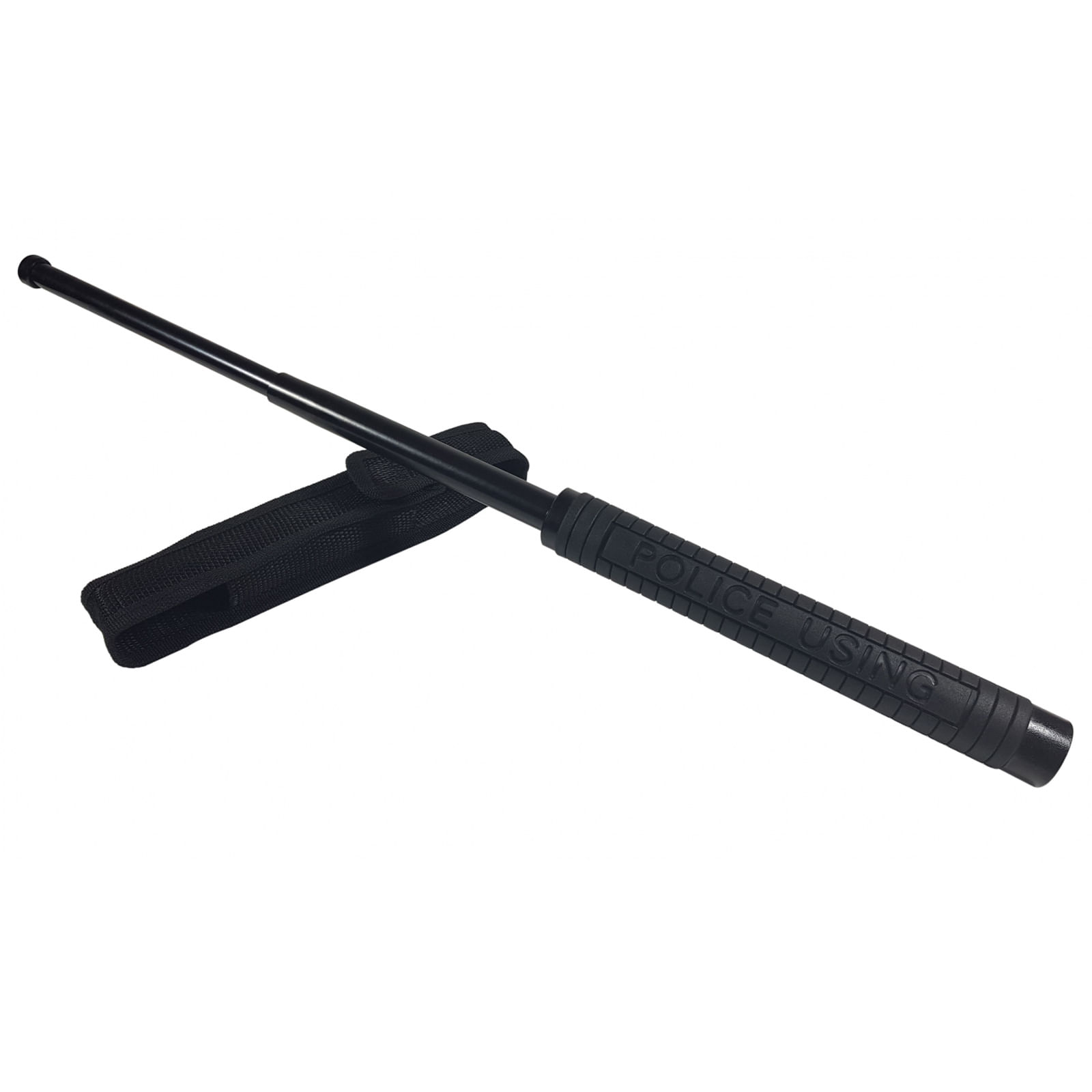 Baston telescopic IdeallStore®, Police Force, otel inoxidabil, 50 cm, negru