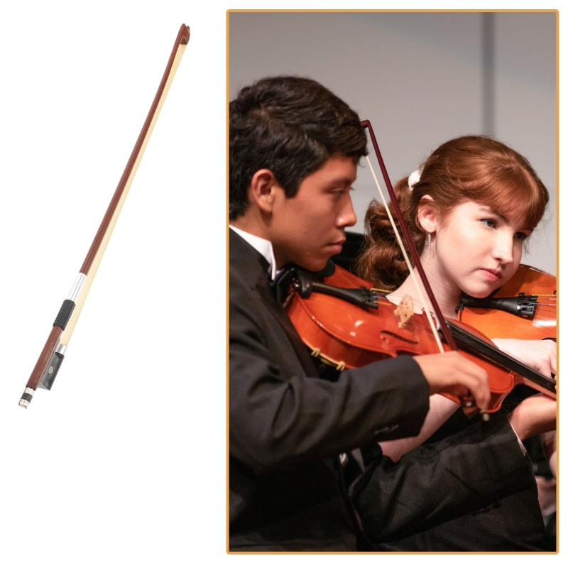 Arcus pentru vioara 3/4 IdeallStore®, One Sound, lemn, fibre sintetice, maro, 69 cm