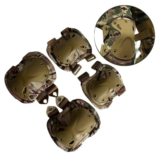 Set de protectie IdeallStore®, Tactical Gear, genunchiere si cotiere, nylon, marime universala, camuflaj - 1 | YEO