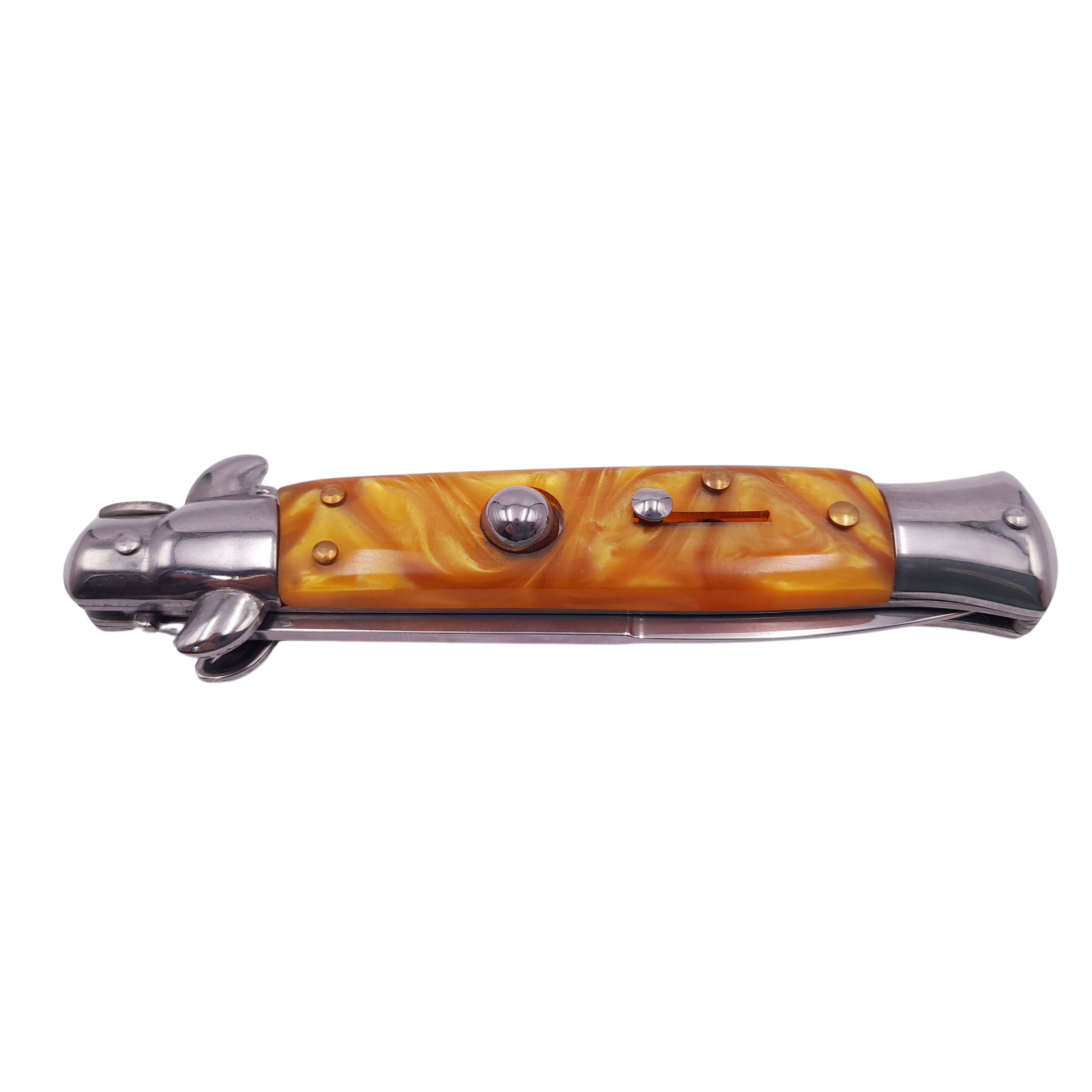 Briceag de vanatoare IdeallStore®, Italian Wave, otel inoxidabil, 22.5 cm, argintiu, husa inclusa