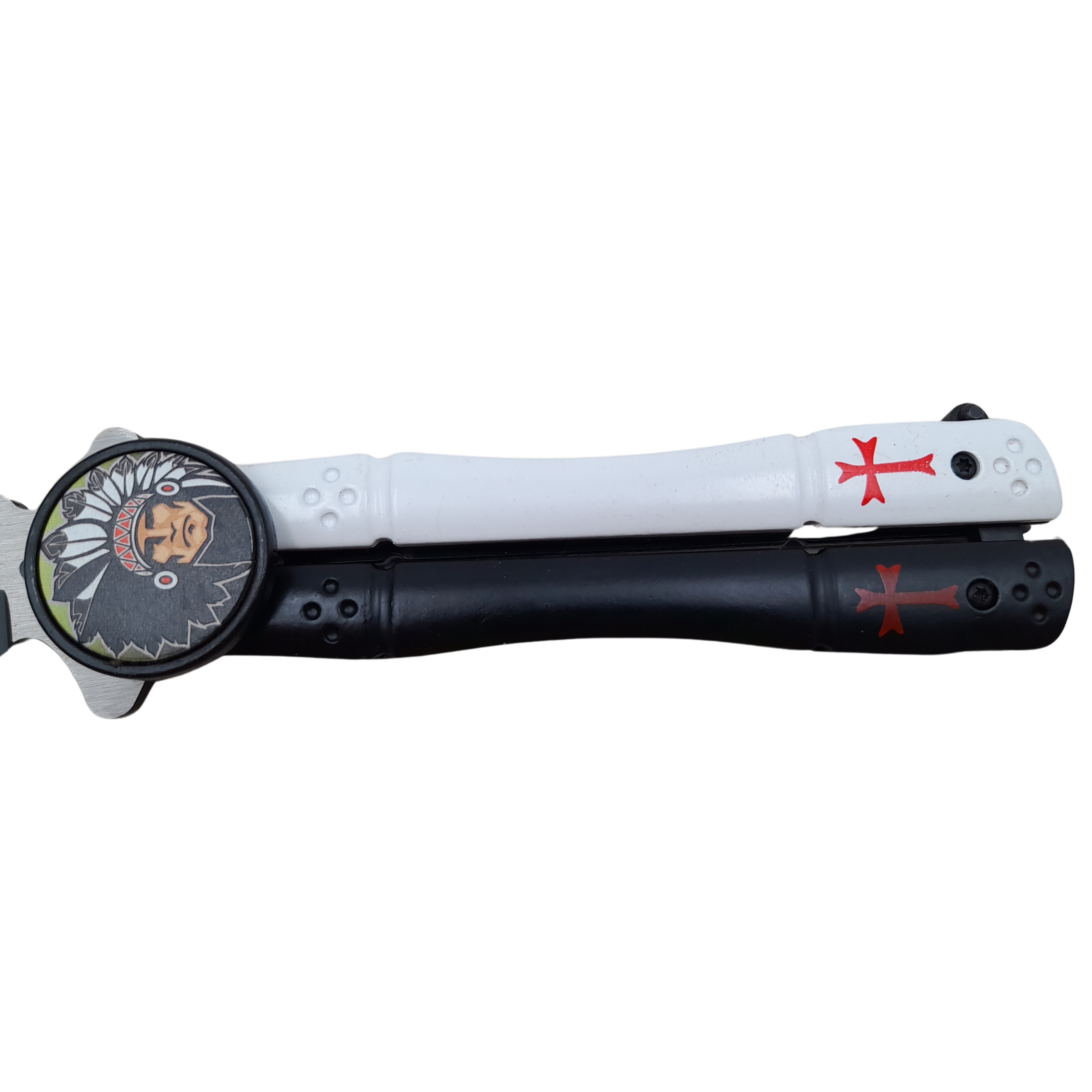 Briceag fluture de vanatoare IdeallStore®, Indian Chief, otel inoxidabil, 22.5 cm, multicolor - 4 | YEO