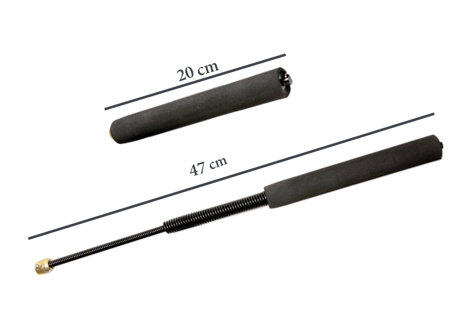 Set baston telescopic flexibil IdeallStore®, negru 47 cm si box argintiu, 1 cm grosime - 3 | YEO