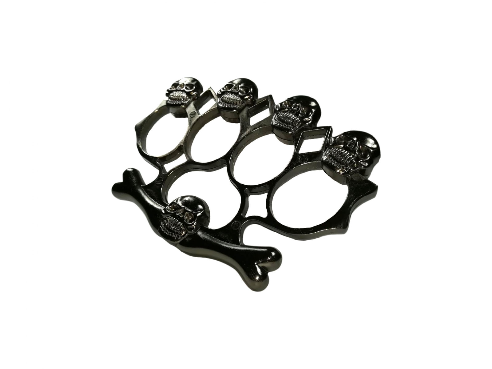 Set baston telescopic flexibil negru 47 cm + box, rozeta craniu negru - 3 | YEO