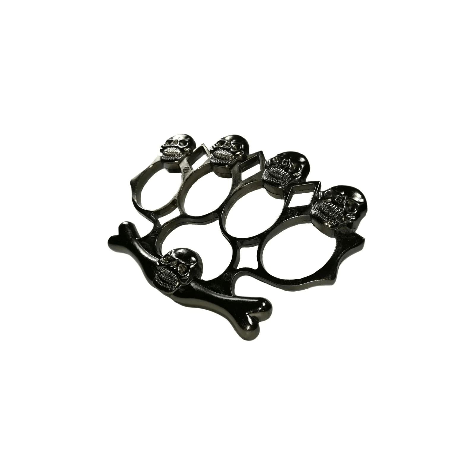 Set baston telescopic 65 cm argintiu + box-rozeta craniu negru