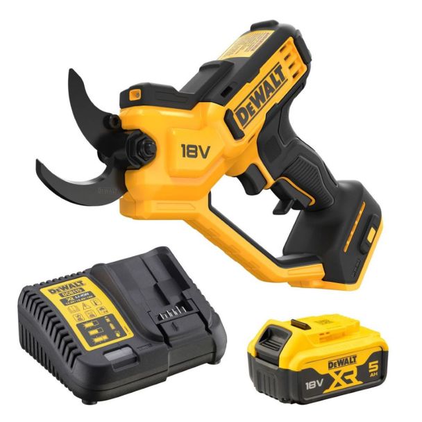 Foarfeca pentru crengi DeWalt DCMPP568P1, cu 1 acumulator XR 18 V / 5.0 Ah si incarcator