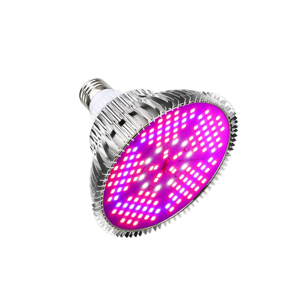 Bec LED pentru cresterea plantelor si legumelor la interior, acvariu, GlowforHome, E27, 100W, 150 Leduri, Argintiu