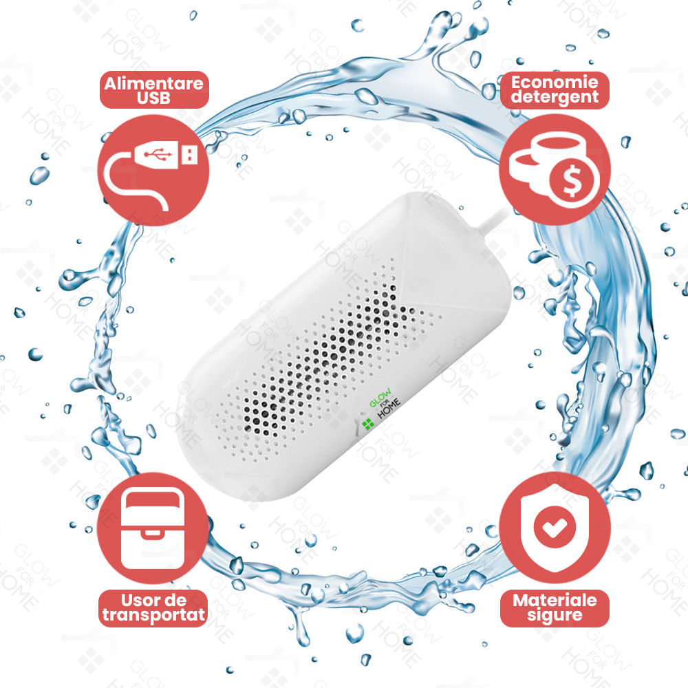 Aparat curatare, dezinfectare si sterilizare alimente GlowforHome, Carne, Legume, Fructe, portabil, USB, Alb - 3 | YEO