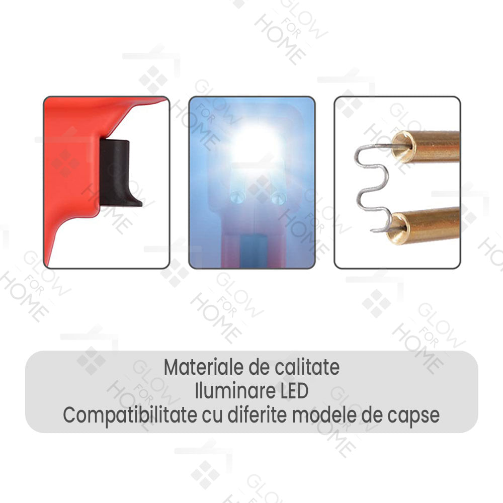 Trusa Aparat sudat plastic, GlowforHome, Pistol Profesional pentru lipit/sudat plastic, 200 capse, putere 50W, rosu - 3 | YEO