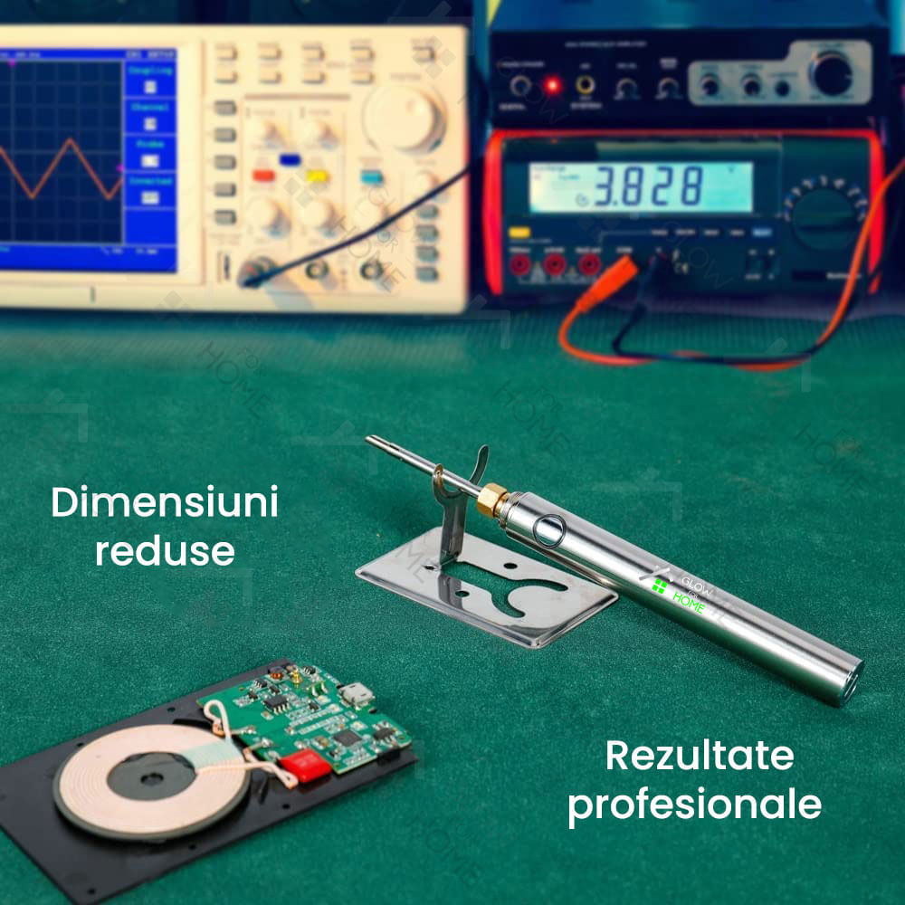 Set letcon portabil cu incarcare USB, GlowforHome, pistol pentru lipit, cositorit si sudat componente electronice - 1 | YEO