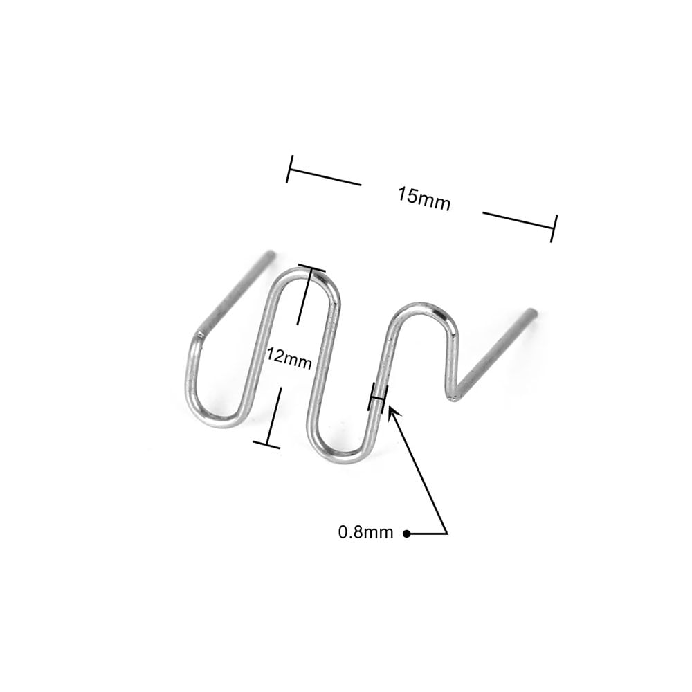 Set 500 bucati capse metalice de intarire pentru aparat sudat plastic, lipit/reparat bara auto, tip S, 0.8mm, otel - 3 | YEO